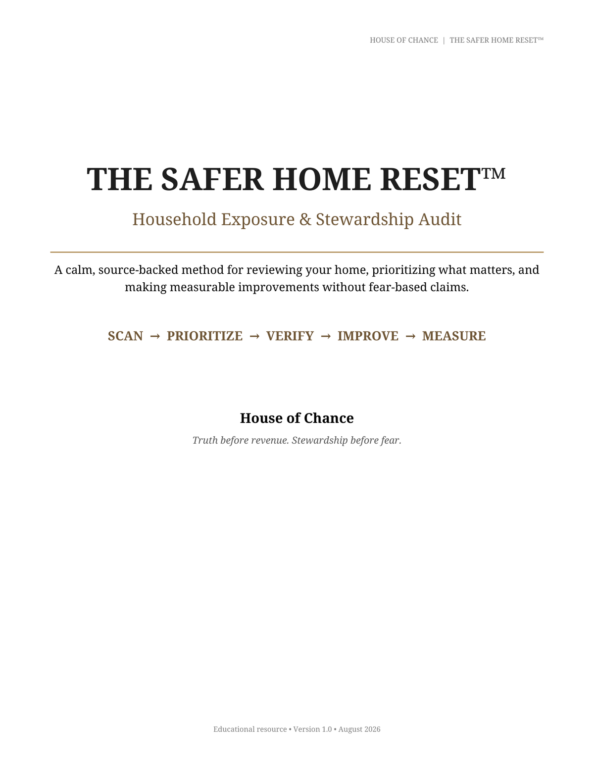 Safer Home by House of Chance