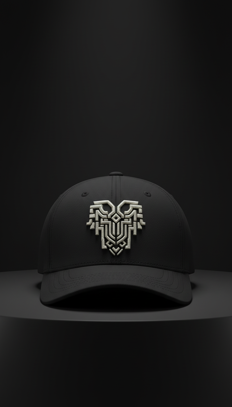 Matte-Black Cap with Platinum Crest