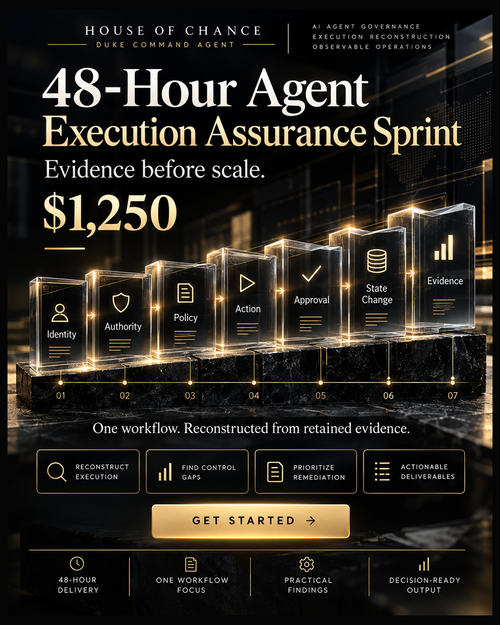 House of Chance Duke Command Agent — 48-Hour Agent Execution Assurance Sprint — $1,250