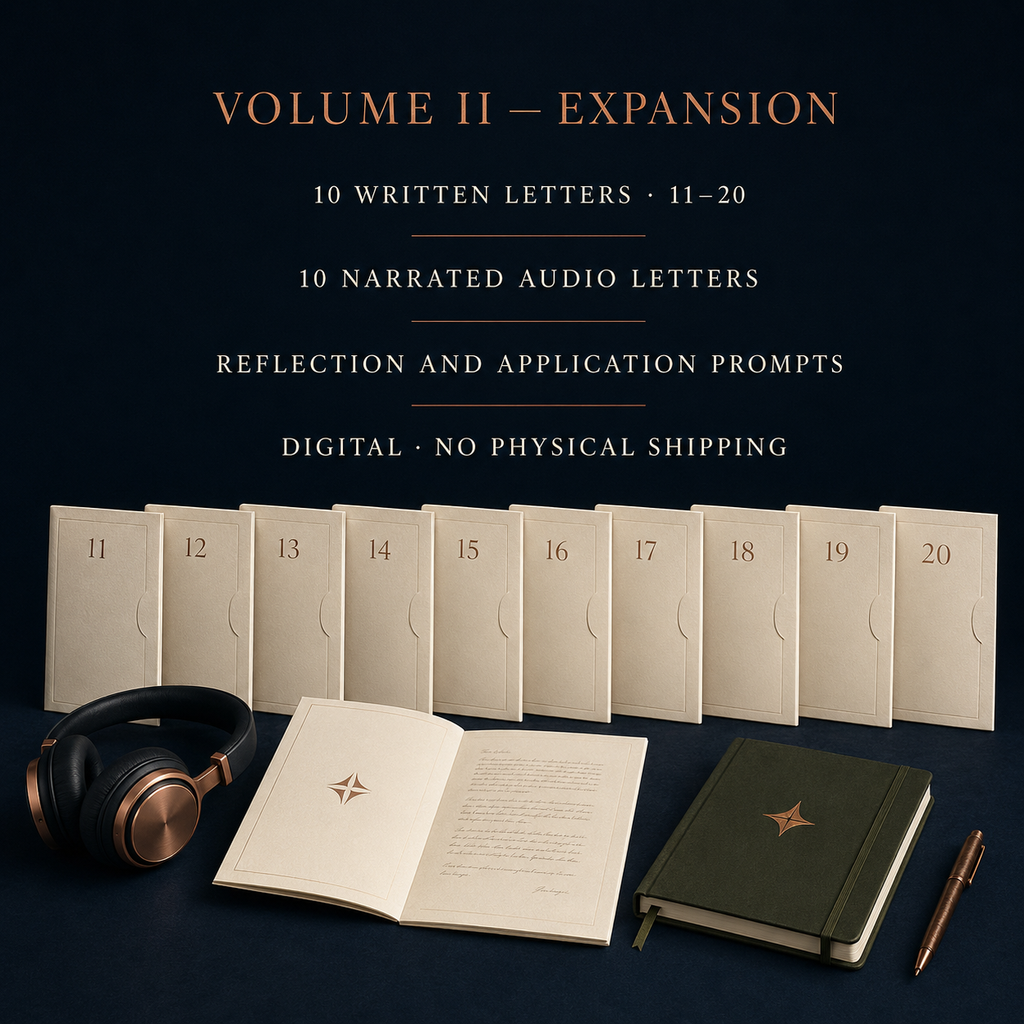 The Duke Letters Volume II contents — 10 written letters 11–20, 10 narrated audio letters, reflection and application prompts
