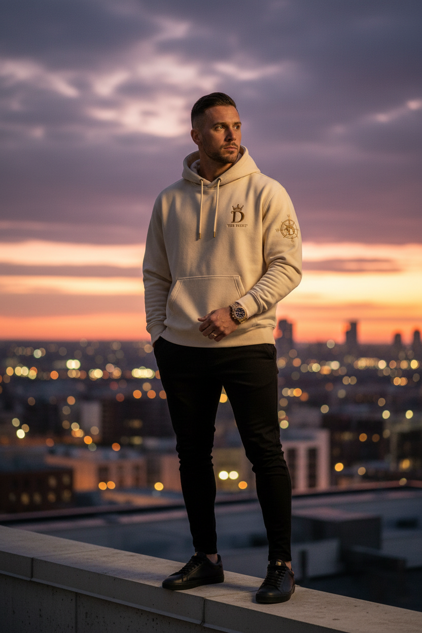 Duke Signature Hoodie — Rooftop Model Shot
