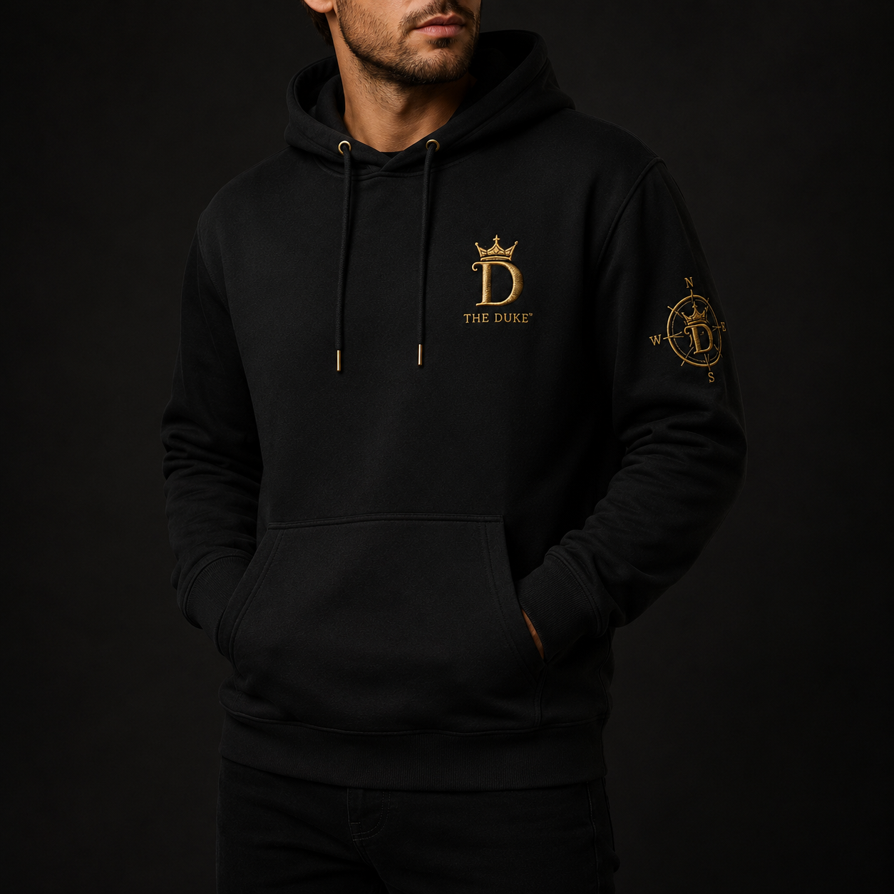 AI concept model render — Trust Yourself Again cropped hoodie fit direction, pre-production visualization only