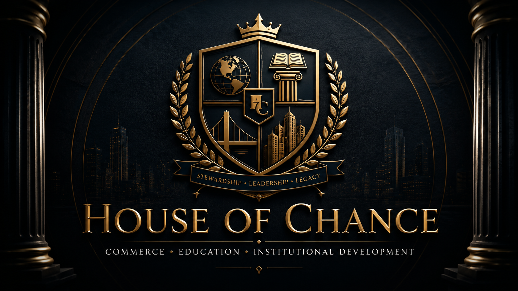 House of Chance executive crest for commerce, education, and institutional development