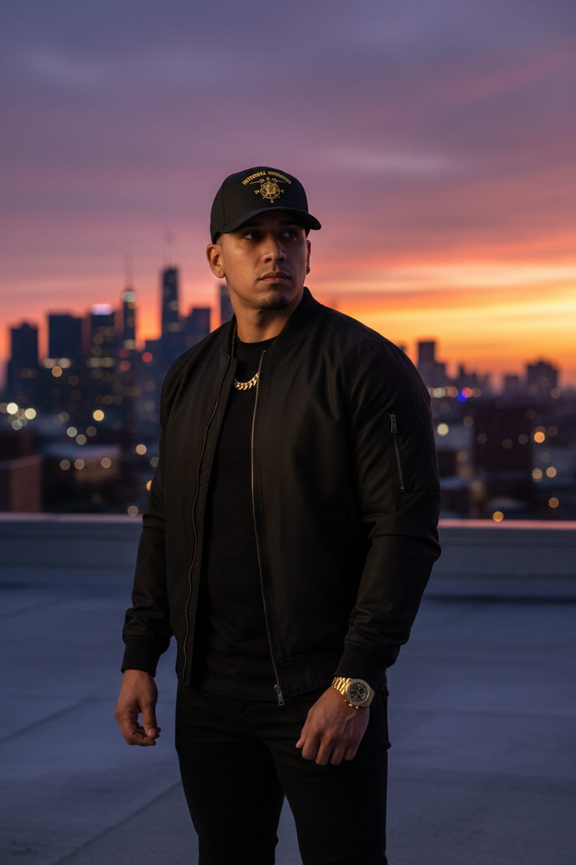 Internal Command Cap — Rooftop Model Shot
