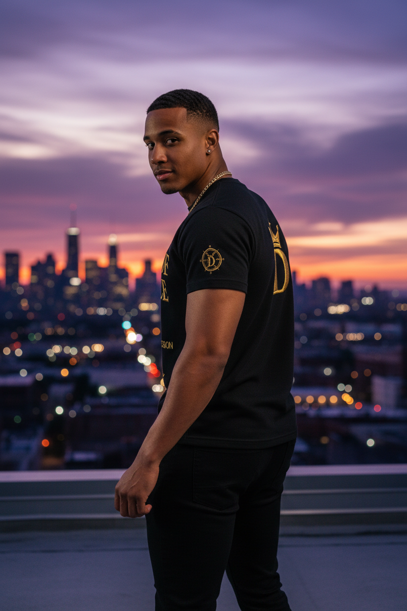 Opportunity Tee — Rooftop Back Model