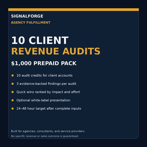 SignalForge Agency Revenue Audit Pack — 10 client audits for $1,000
