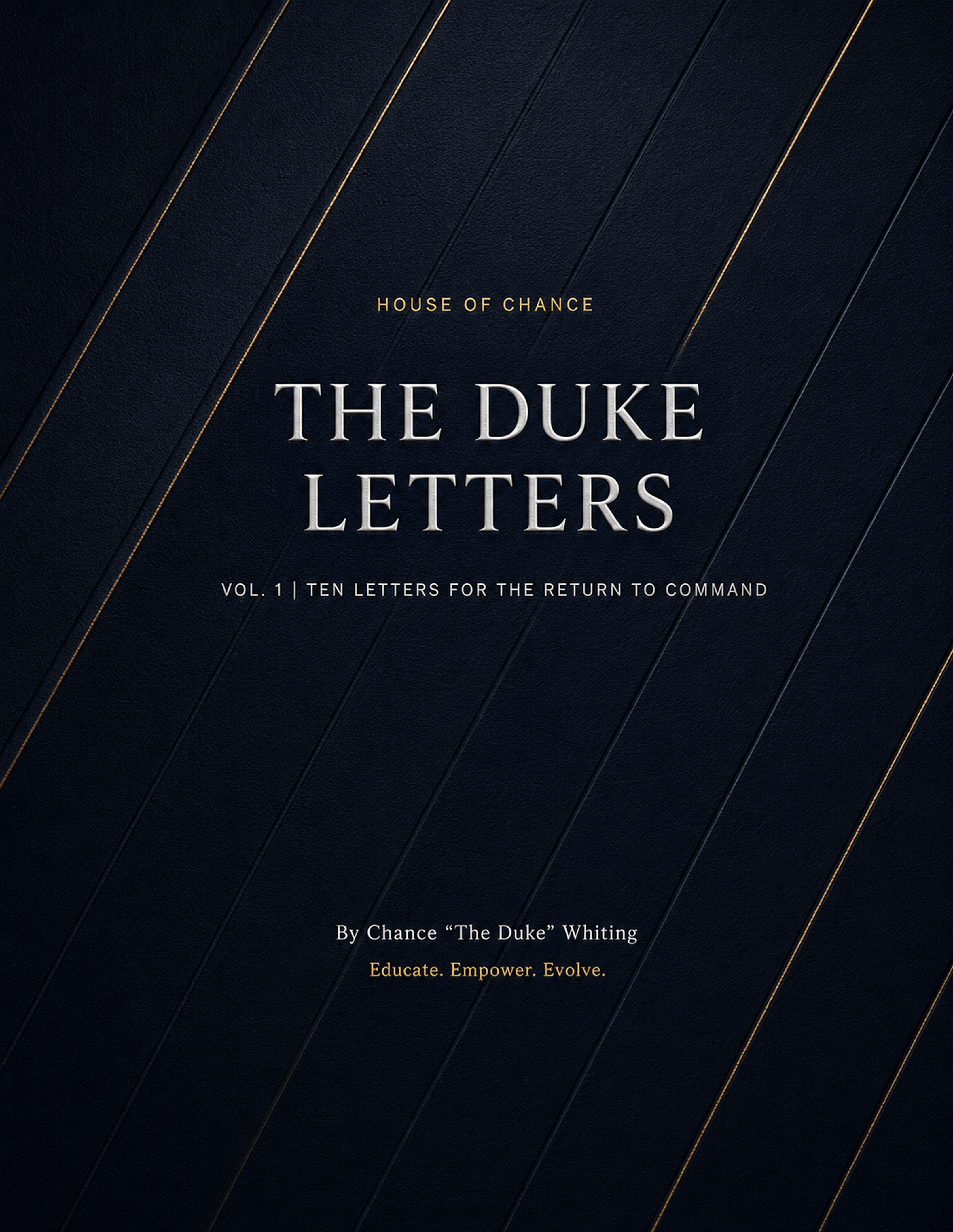 The Duke Letters Volume 1 premium book cover by Chance The Duke Whiting