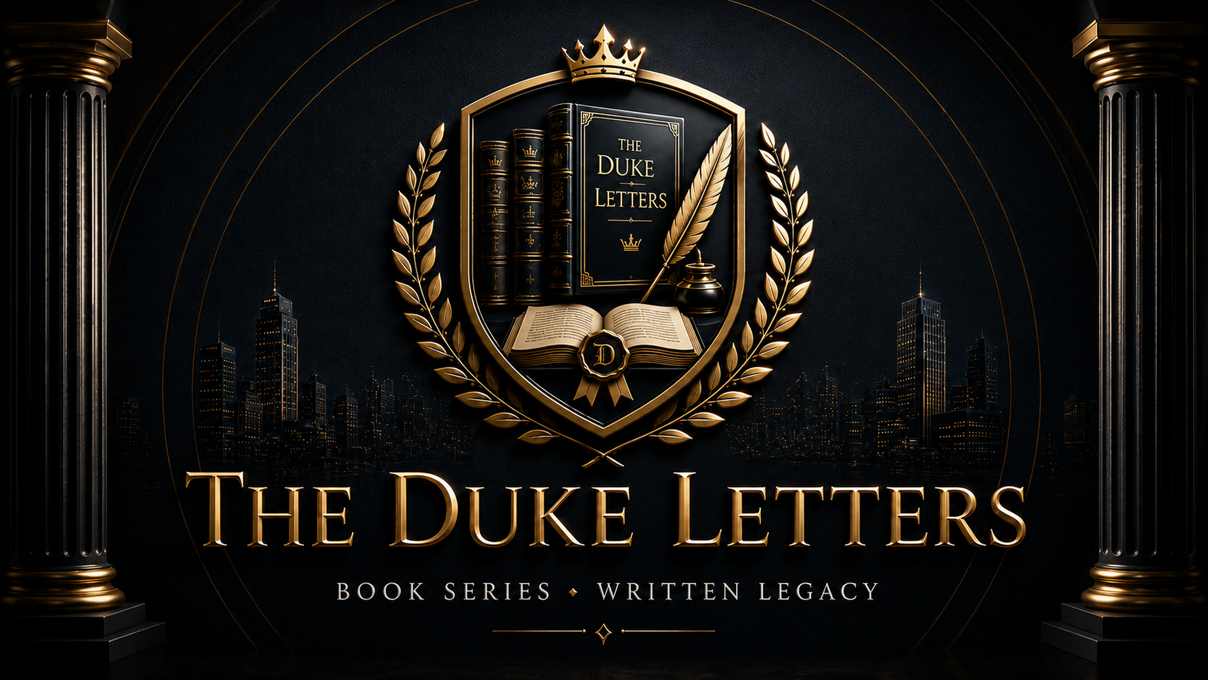 The Duke Letters premium navy and gold written legacy crest